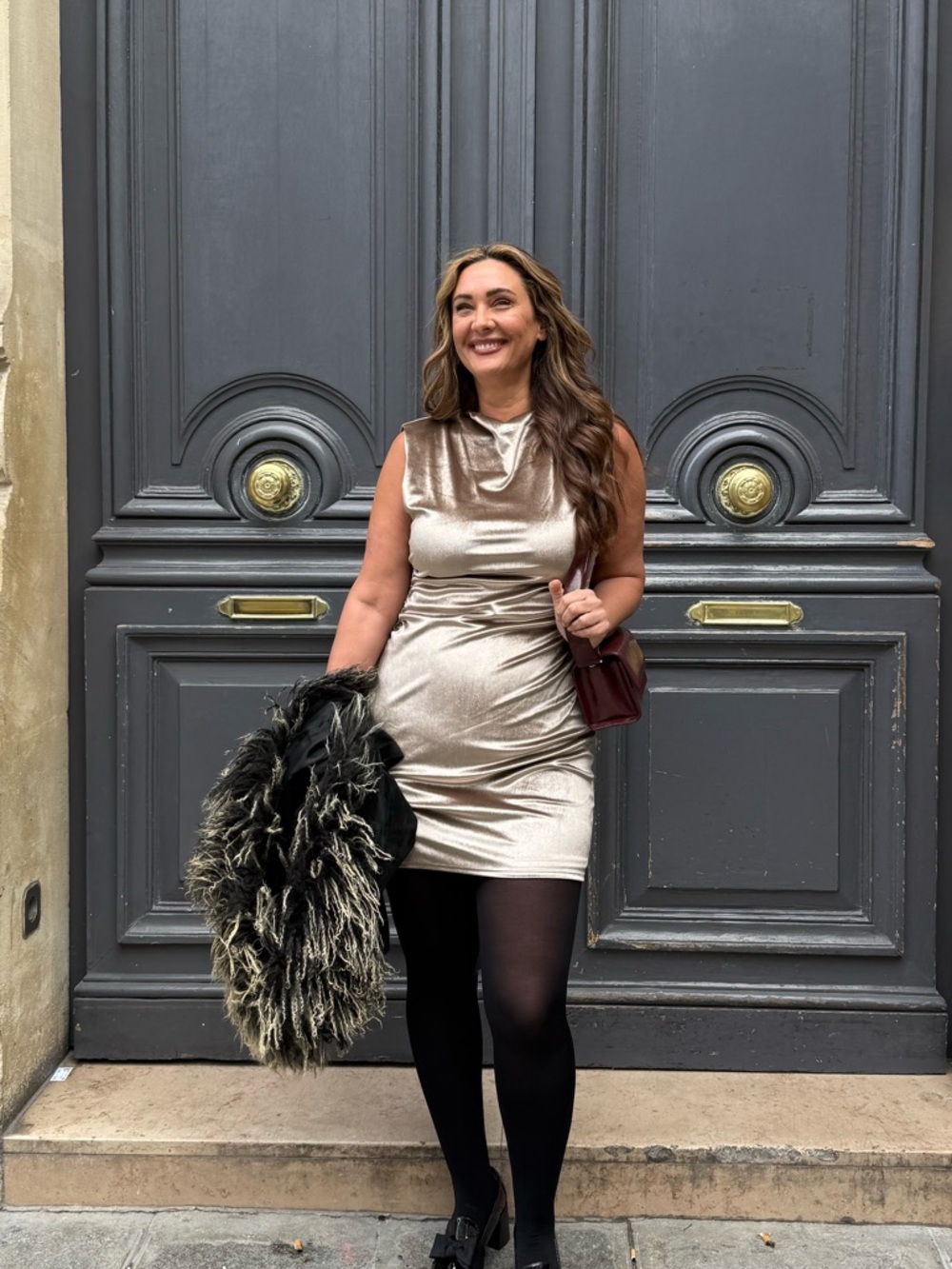 Wayf Metallic Sleeveless Cocktail Dress